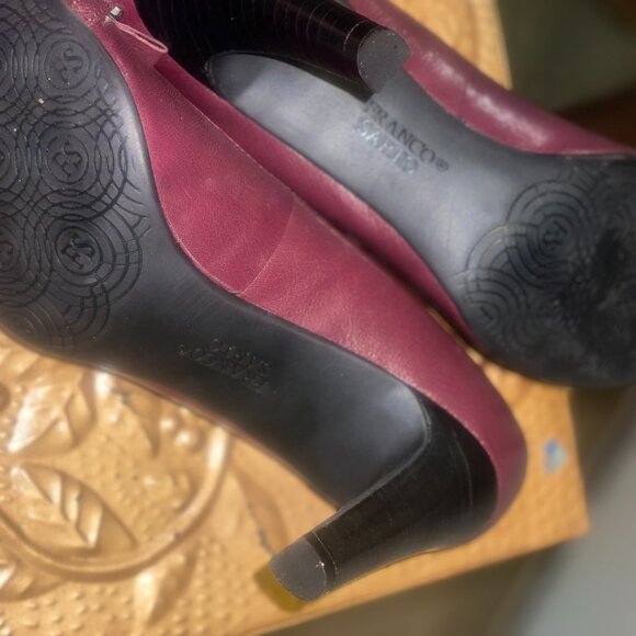 Franco Sarto Burgundy Heeled Loafers - Picture 2 of 5